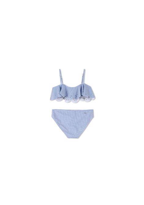 Bikini a Righe Bianche e Blu CHLOÉ KIDS | C20505N48